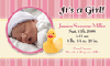 Baby Announcement - Duckie Pink Stripes thumbnail